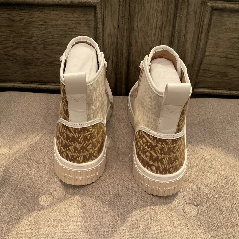 Michael Kors Brown and Pink High-Top Sneakers - Picture 3 of 7